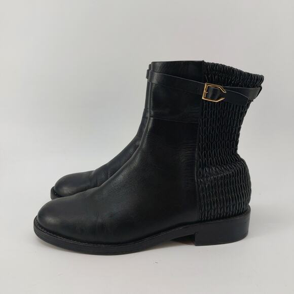 Cole Haan Womens Size 9 Leather Boots Black W12055 Stretch Buckle main image 6